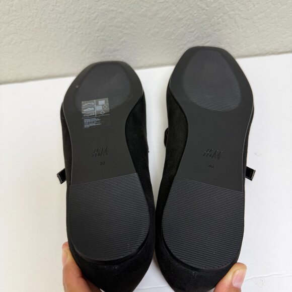 H&M Women's Black Mary Jane Square Toe Ballet Flats With Straps Size 8 - Picture 9 of 10